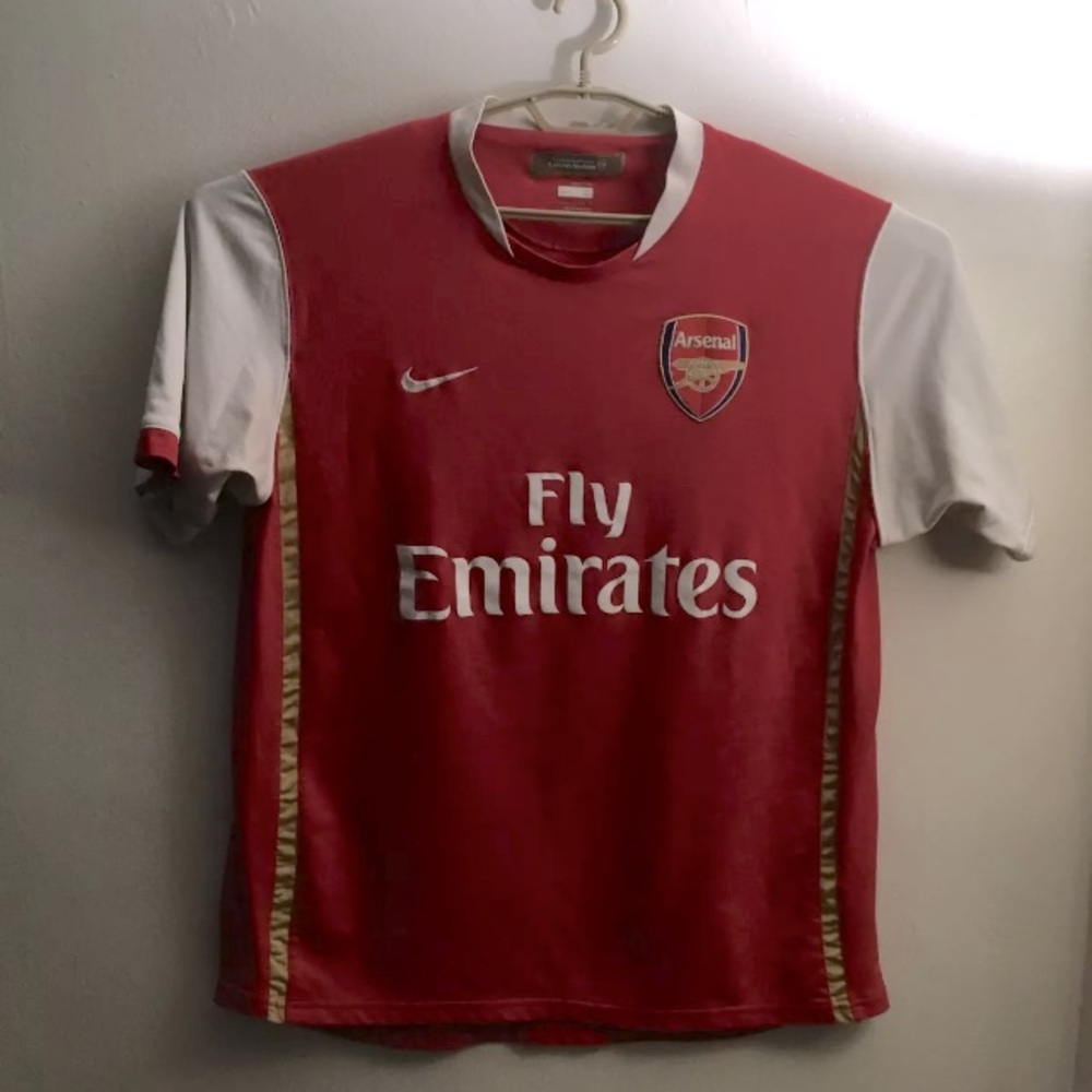 Mens Nike Fit Dry Arsenal Fly Emirates Soccer Jersey Size Large Futbol